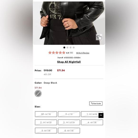 Torrid Black Faux Leather Moto Jacket - Picture 6 of 8